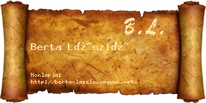 Berta László névjegykártya
